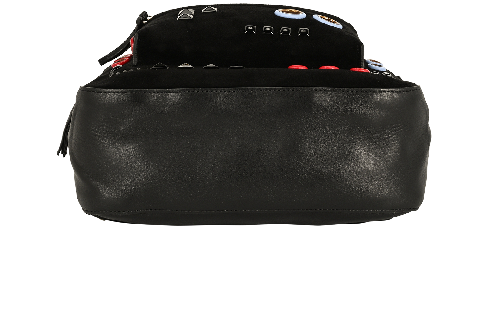 Palazzo Medusa Grommets Backpack, &pound;395, Handbags, Black, Suede, Top view